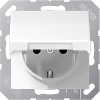 Розетка с заземлением без рамки Jung EcoProfi 1-м. крышка белый картинка